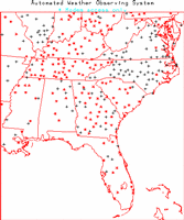 automated weather observing system map