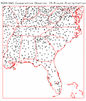 15 minute precipitation network map