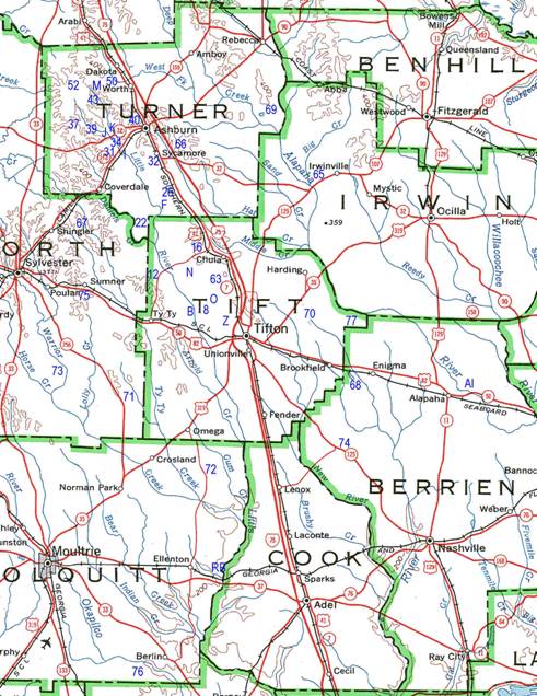 map of Little River Watershed sampling sites