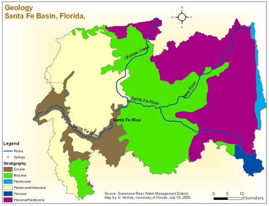 Geology Santa Fe Basin Florida