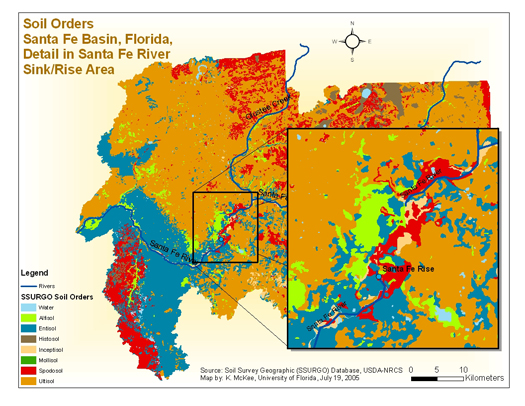 Soil Orders, Santa Fe Basin Florida